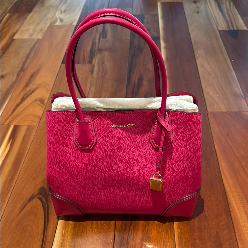 Michael Kors Pink Satchel with Gold Hardware